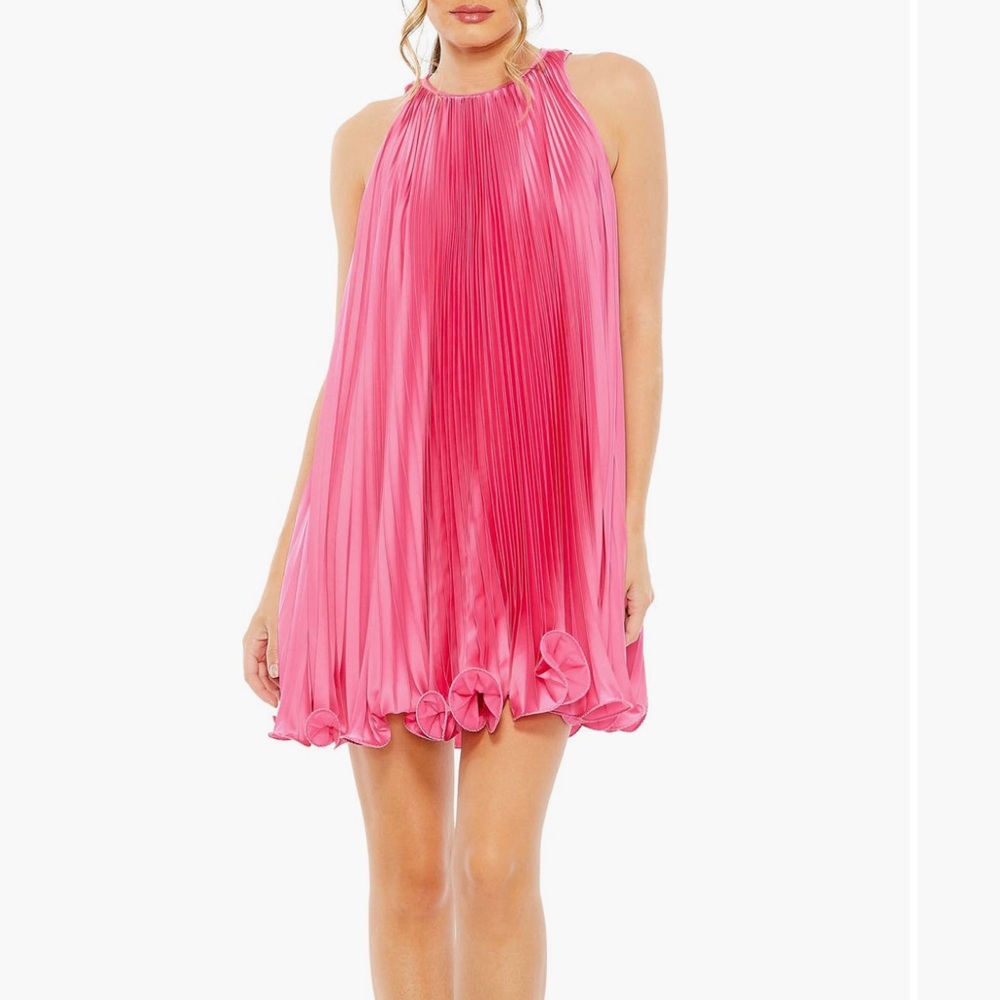Flowy Cocktail mini Dress in Candy Pink